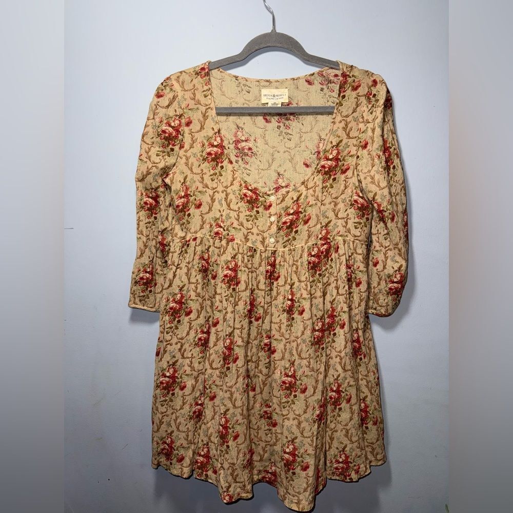 Denim & Supply Ralph Lauren floral long sleeve babydoll dress shabby chic boho